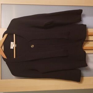 Y2K Talbots Tie Neck One Button Black Sweater M Quiet Luxury Vintage Academia